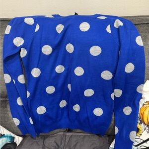 The Limited Blue Polka Dot Sweater NWOT medium